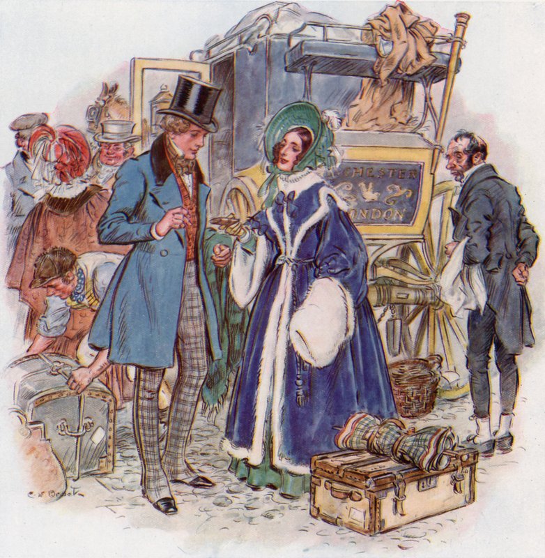 Grandes expectativas, Estella chega em Cheapside pelo treinador de Rochester de Charles Edmund Brock