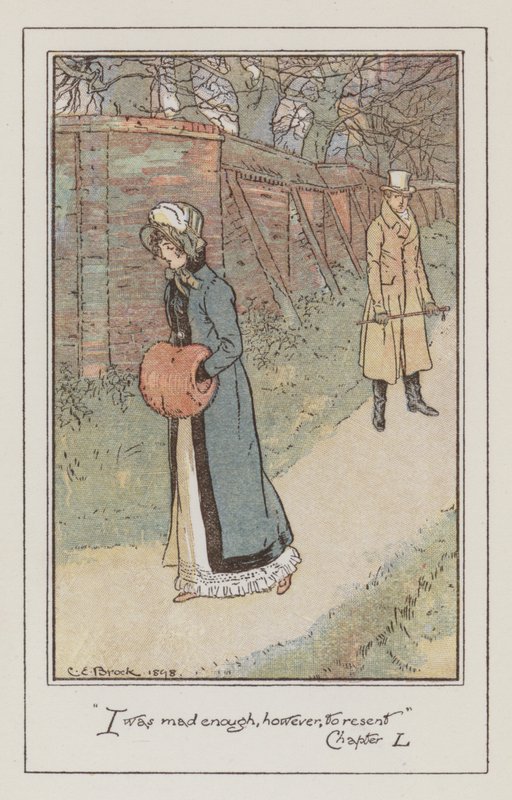 Ilustração para Emma de Jane Austen (cor litho) de Charles Edmund Brock