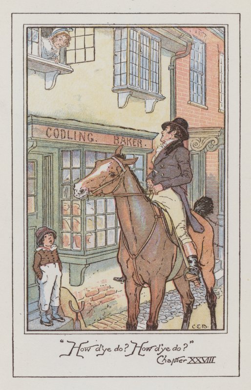 Ilustração para Emma de Jane Austen (cor litho) de Charles Edmund Brock