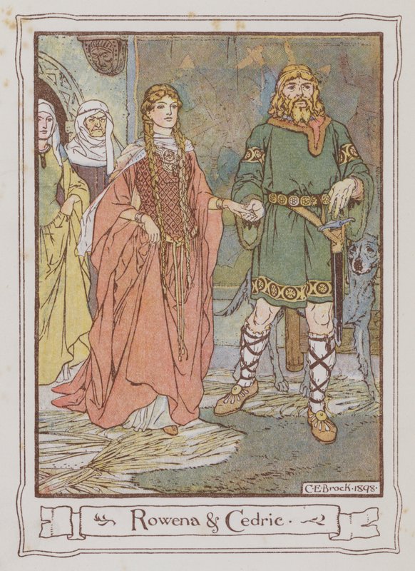 Ilustração para Ivanhoe de Sir Walter Scott (cor litho) de Charles Edmund Brock
