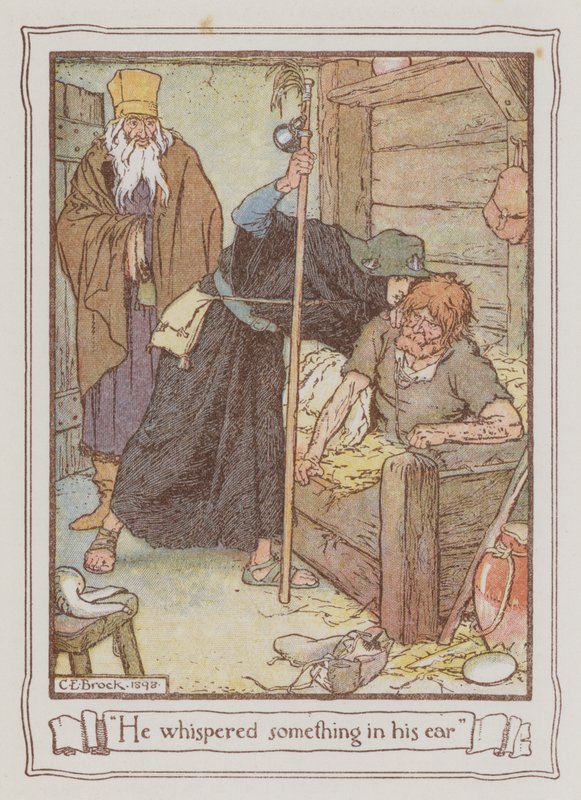 Ilustração para Ivanhoe de Sir Walter Scott (cor litho) de Charles Edmund Brock