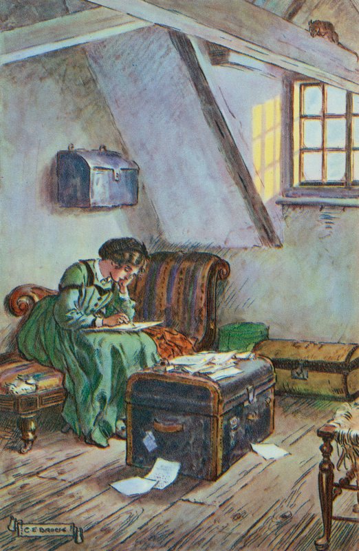 Ilustração para as mulheres pequenas por Louisa M Alcott de Charles Edmund Brock
