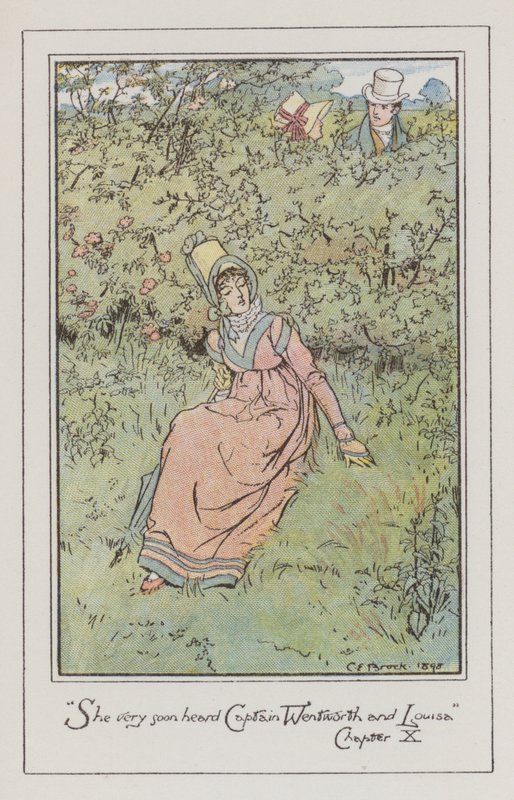 Ilustração para Persuasão (cor litho) de Charles Edmund Brock