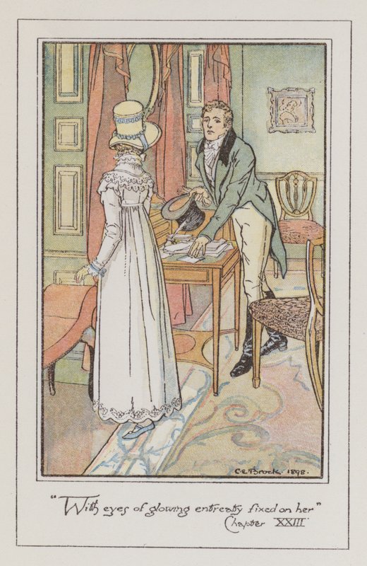 Ilustração para Persuasão (cor litho) de Charles Edmund Brock