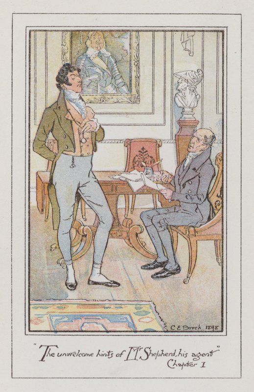 Ilustração para Persuasão (cor litho) de Charles Edmund Brock