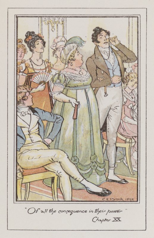 Ilustração para Persuasão (cor litho) de Charles Edmund Brock