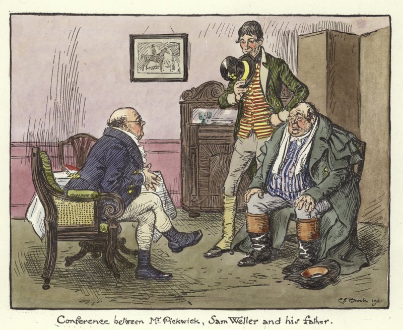 Ilustração para os papéis de Pickwick de Charles Edmund Brock