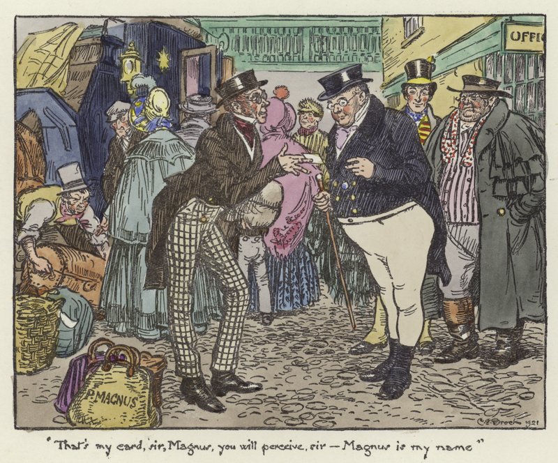 Ilustração para os papéis de Pickwick de Charles Edmund Brock