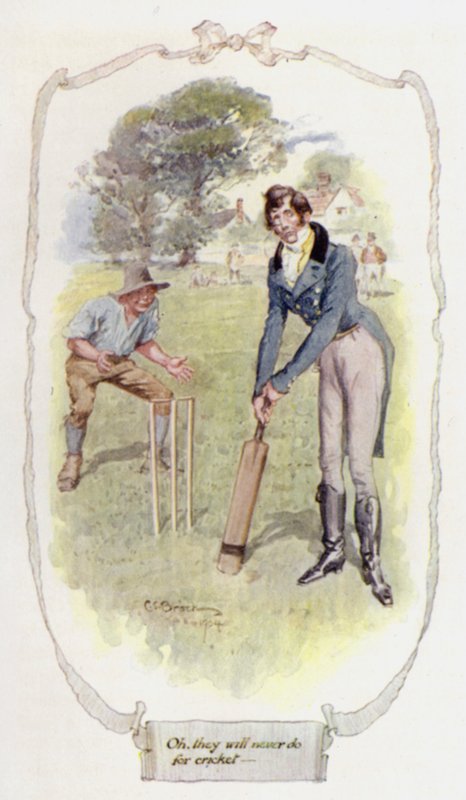 Oh! eles nunca farão por cricket (cor litho) de Charles Edmund Brock