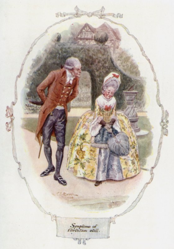 Sintomas de um flerte imóvel (cor litho) de Charles Edmund Brock