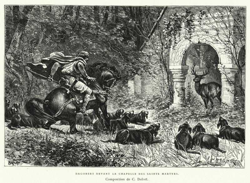 Dagobert Em Frente à Capela dos Santos Mártires (gravura) de Charles Edouard Delort