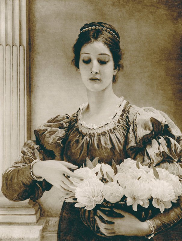 Peônias (fotogravura) de Charles Edward (after) Perugini