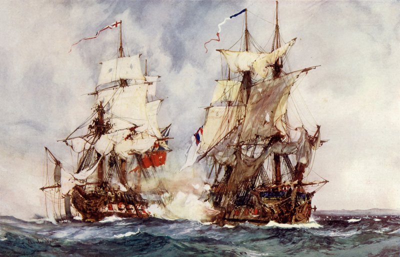 Captura da Reunião Francesa pelo Crescente, 1793 de Charles Edward Dixon