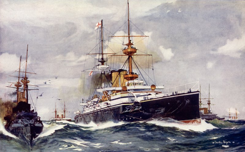 O majestoso. Emblemática do Esquadrão Canal, 1901 de Charles Edward Dixon