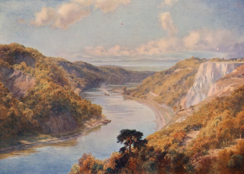 O Avon em Bristol (litografia a cores) de Charles Edward Johnson