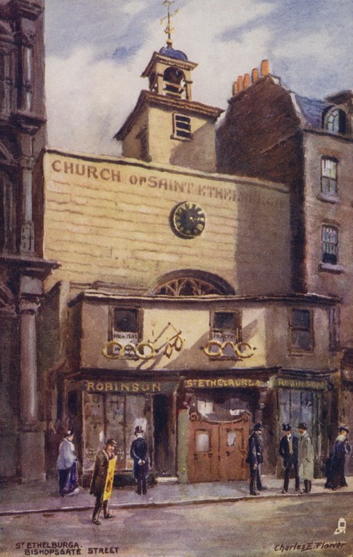 Igreja de St Ethelburga, Bishopsgate Street, Londres de Charles Edwin Flower