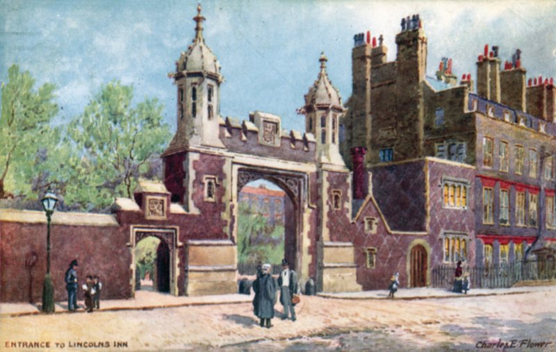Entrada, lincolns, hospedaria, londres de Charles Edwin Flower
