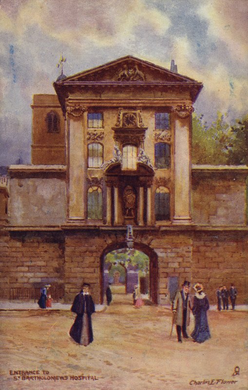 Entrada para o Hospital de São Bartolomeu em Londres de Charles Edwin Flower