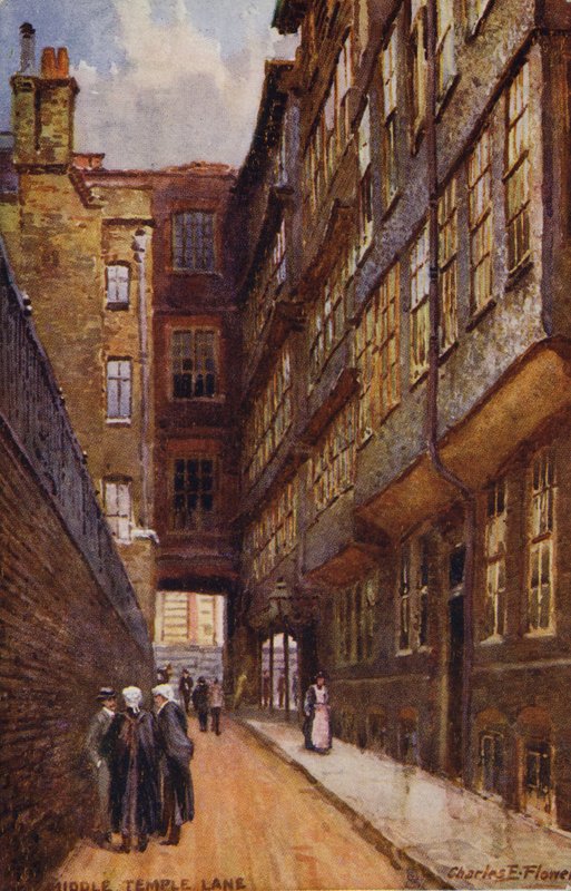 Middle Temple Lane, Londres de Charles Edwin Flower