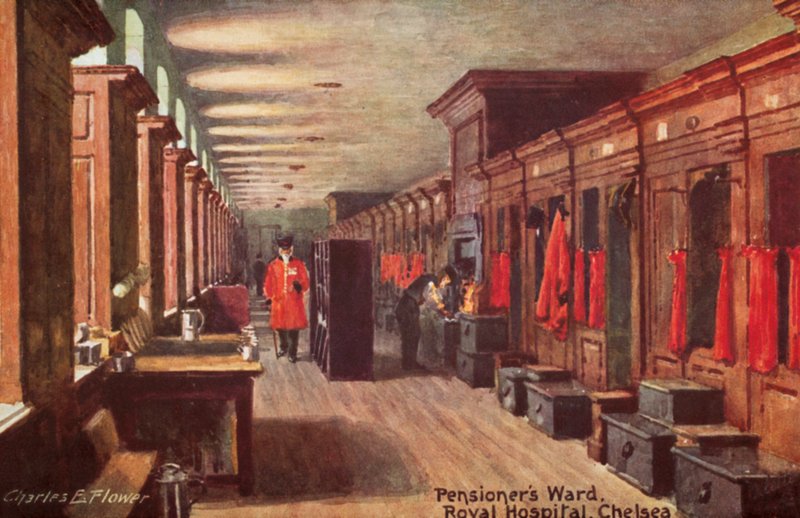 Pensionistas Ward, Royal Hospital, Chelsea de Charles Edwin Flower