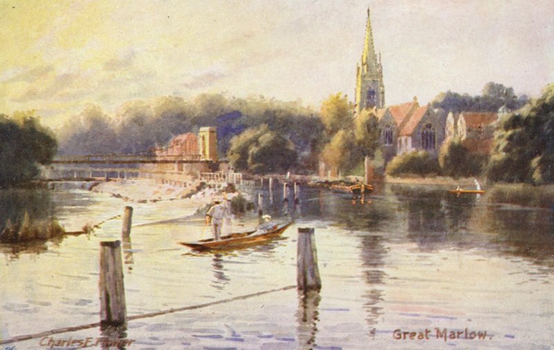 Rio Tamisa: Great Marlow (litografia a cores) de Charles Edwin Flower