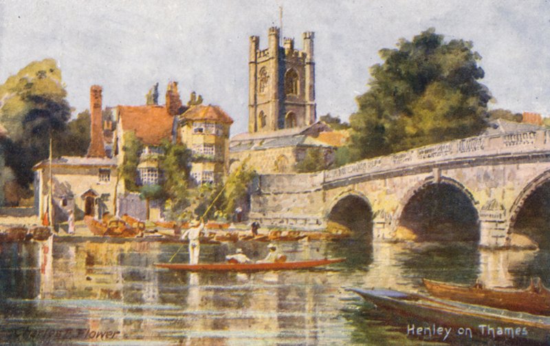 Rio Tamisa: Henley on Thames (litografia a cores) de Charles Edwin Flower