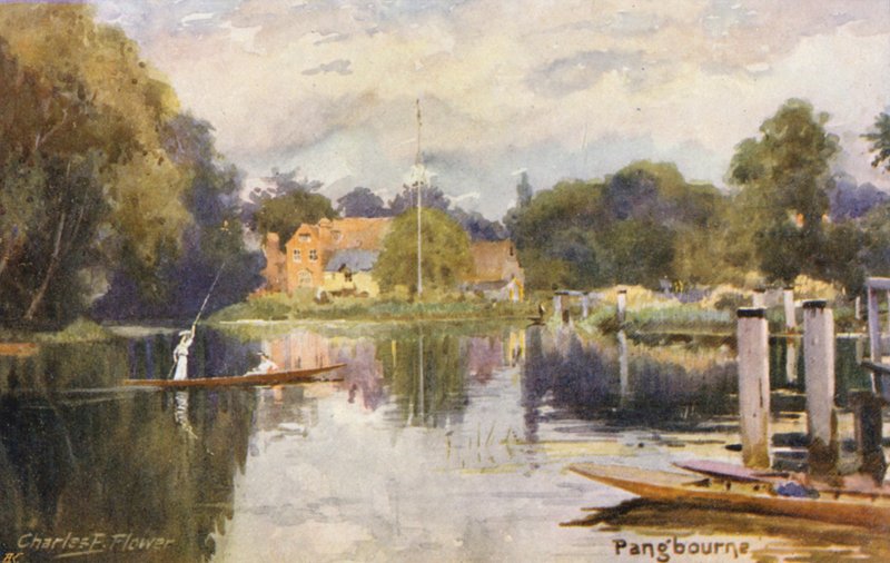 Rio Tamisa: Pangbourne (litografia a cores) de Charles Edwin Flower