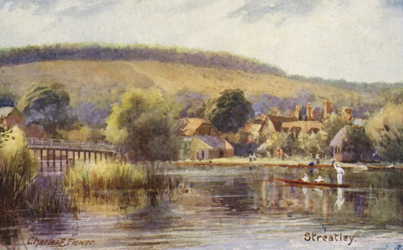 Rio Tamisa: Streatley (litografia a cores) de Charles Edwin Flower