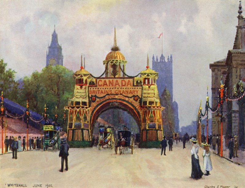 O Canadian Arch, Whitehall, em junho de 1902 de Charles Edwin Flower