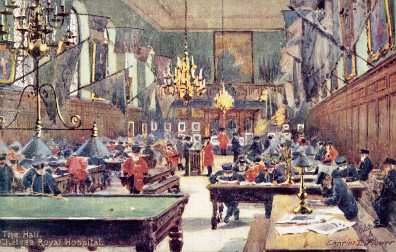 O salão, hospital real de Chelsea, Londres de Charles Edwin Flower