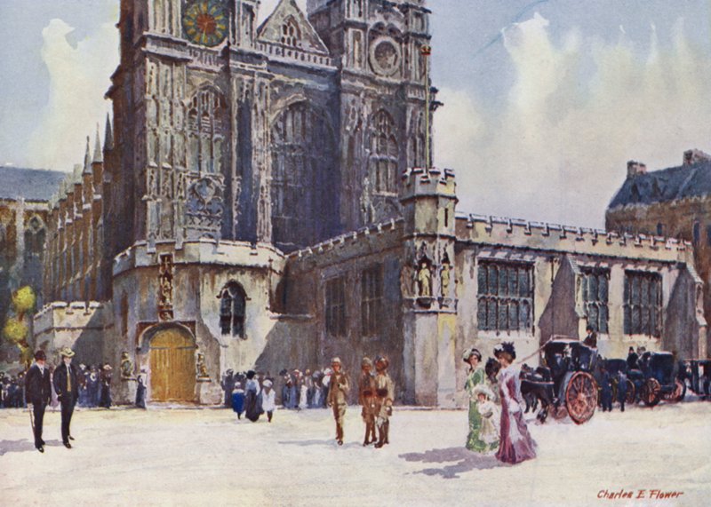 Abadia de Westminster, onde o rei Edward VII e a rainha Alexandra desceram de Charles Edwin Flower