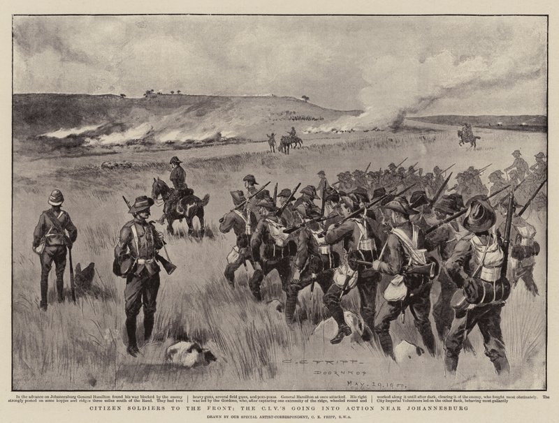 Soldados Cidadãos para a Frente, o CIV entrará em Ação perto de Joanesburgo de Charles Edwin Fripp