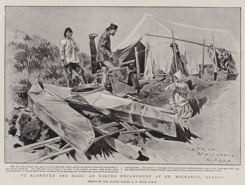 Para Klondyke e Back, um acampamento esquimó em St Michael&39;s, Alaska de Charles Edwin Fripp
