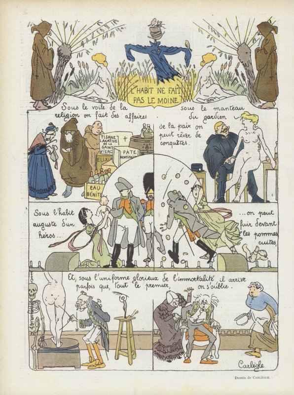 As roupas não fazem o homem. Ilustração para Le Rire de Charles Emile Egli