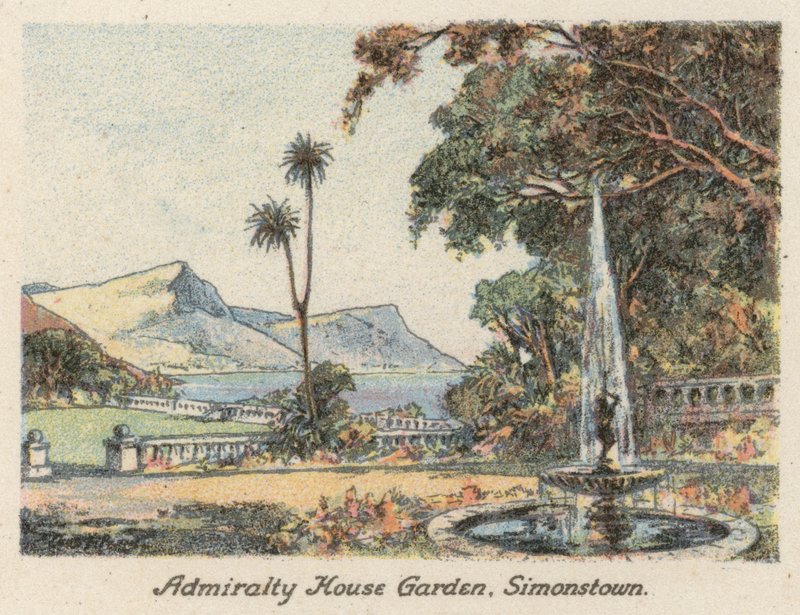 África do Sul: Admiralty House Garden, Simonstown (litografia a cores) de Charles Ernest Peers