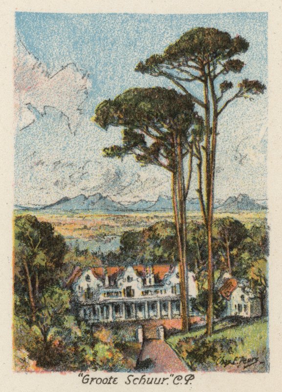 África do Sul: "Groote Schuur", CP (litografia a cores) de Charles Ernest Peers
