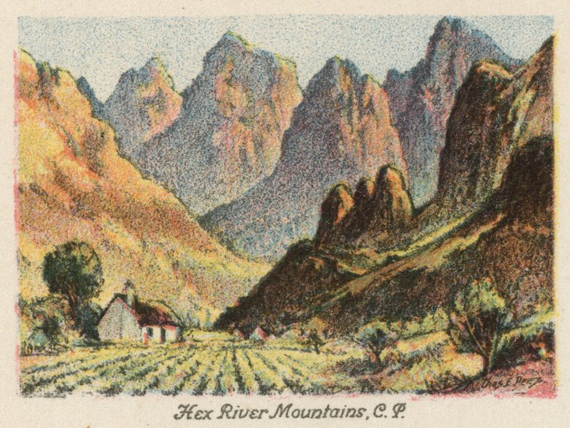 África do Sul: Hex River Mountains, CP (litografia a cores) de Charles Ernest Peers