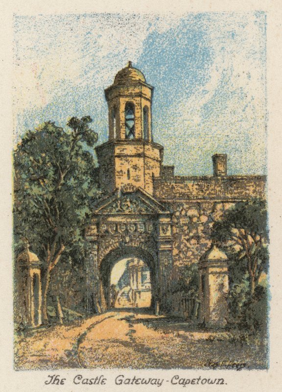 África do Sul: The Castle Gateway, Capetown (litografia a cores) de Charles Ernest Peers