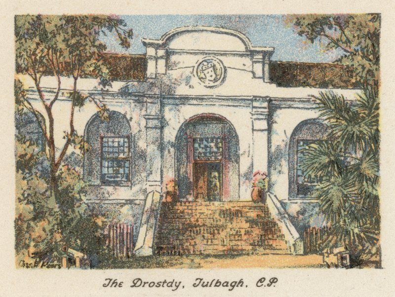 África do Sul: The Drostdy, Tulbagh, CP (litografia a cores) de Charles Ernest Peers