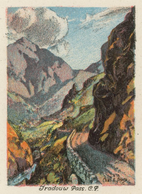 África do Sul: Tradouw Pass, CP (litografia a cores) de Charles Ernest Peers