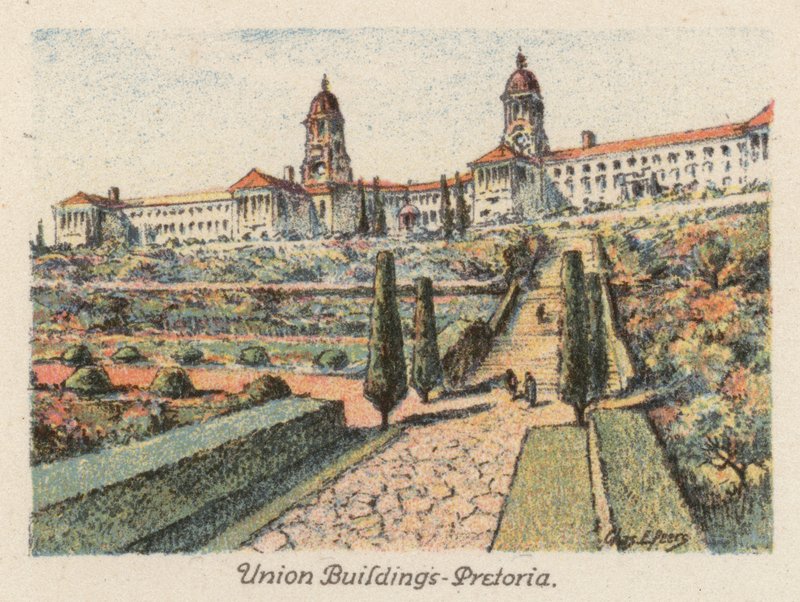 África do Sul: Union Buildings, Pretória (litografia a cores) de Charles Ernest Peers