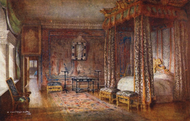 Casa de Knole: Quarto do Embaixador (litografia a cores) de Charles Essenhigh Corke