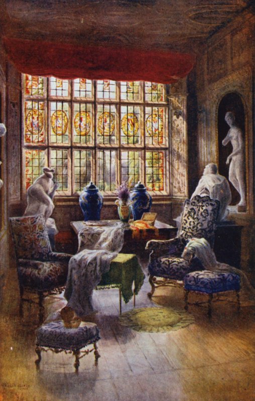 Casa de Knole: Galeria dos Desenhos Animados, Janela (litografia a cores) de Charles Essenhigh Corke