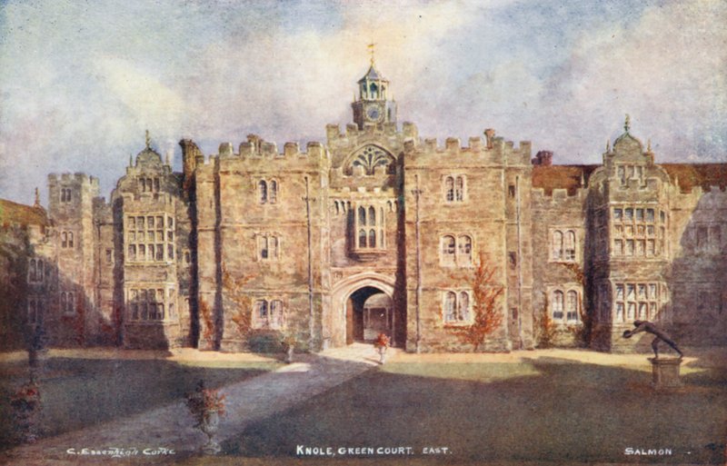 Knole House: Green Court, Este (litografia a cores) de Charles Essenhigh Corke