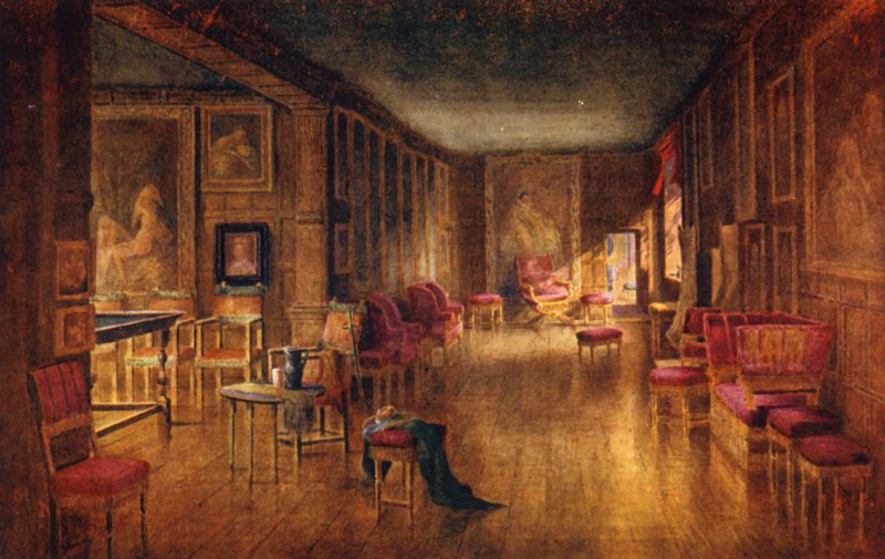 Casa de Knole: Galeria de Leicester (litografia a cores) de Charles Essenhigh Corke
