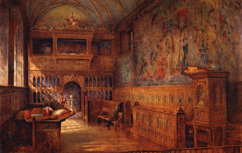 Casa de Knole: A Capela (litografia a cores) de Charles Essenhigh Corke