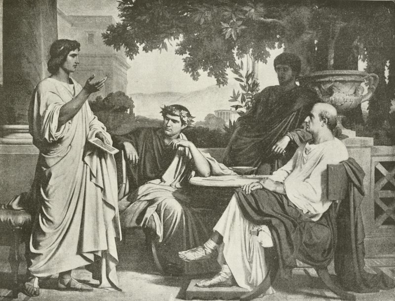 Virgílio, Horácio e Varius na Casa de Maecenas (rotogravura) de Charles François Jalabert