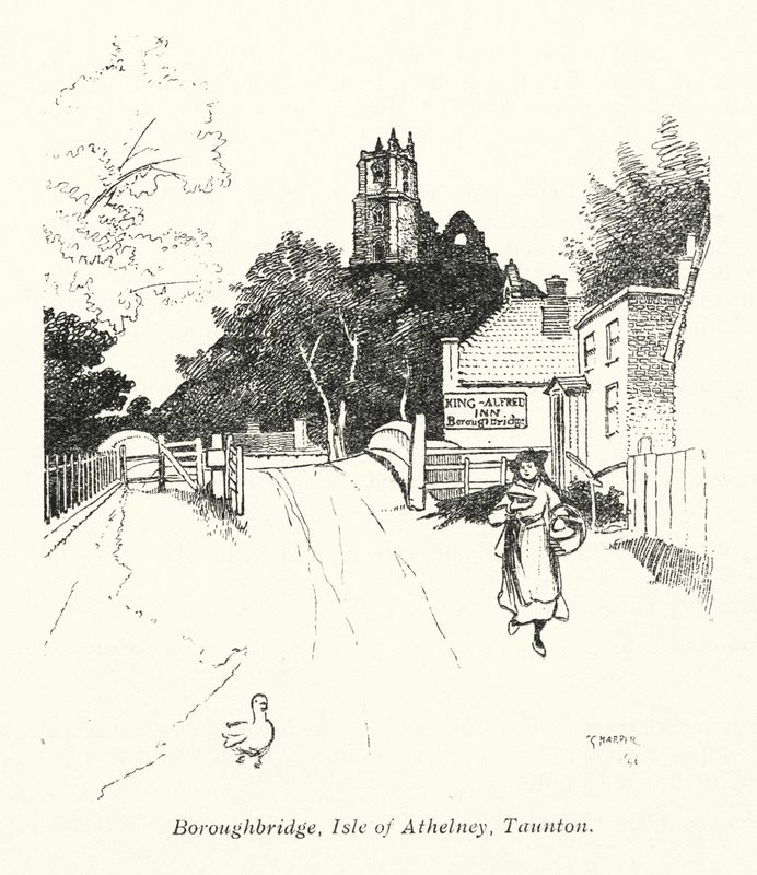Boroughbridge, Ilha de Athelney, Taunton (litografia) de Charles George Harper