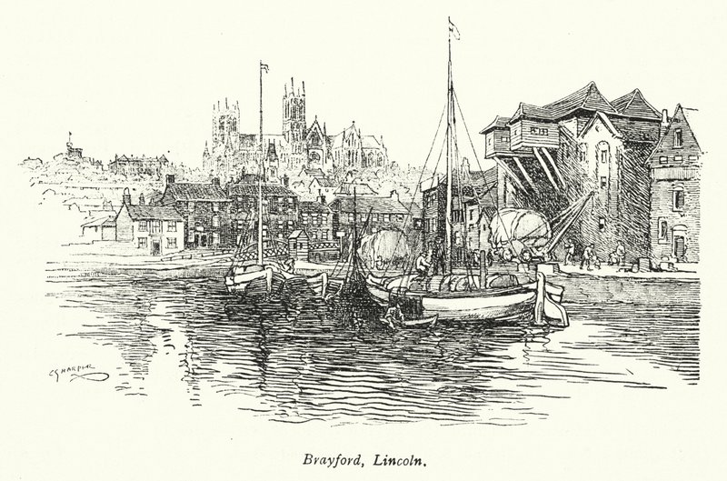 Brayford, Lincoln (litografia) de Charles George Harper