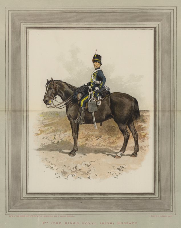 8º (O Irlandês Real do Rei) Hussardos (cromolito) de Charles Green